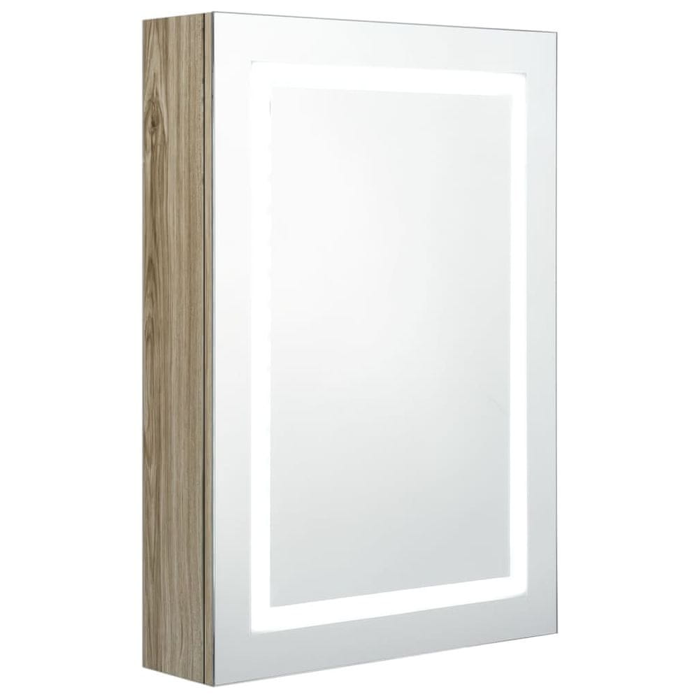 Vidaxl LED kúpeľňová zrkadlová skrinka farba dubu 50x13x70 cm